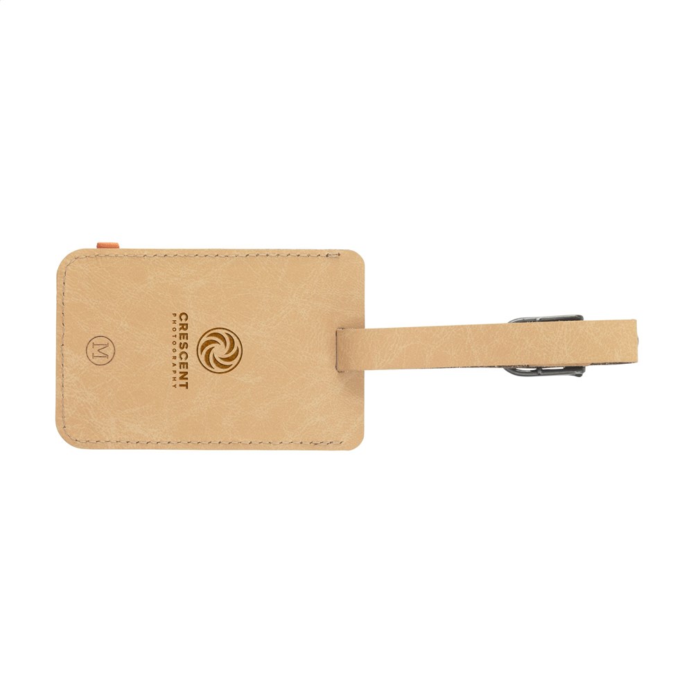 Recycled Leather Luggage Tag bagagelabel