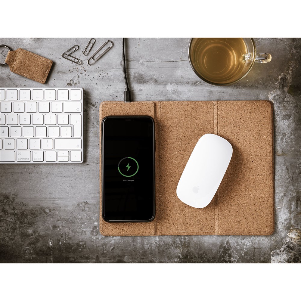 Cork Wireless Charging Mousepad muismat