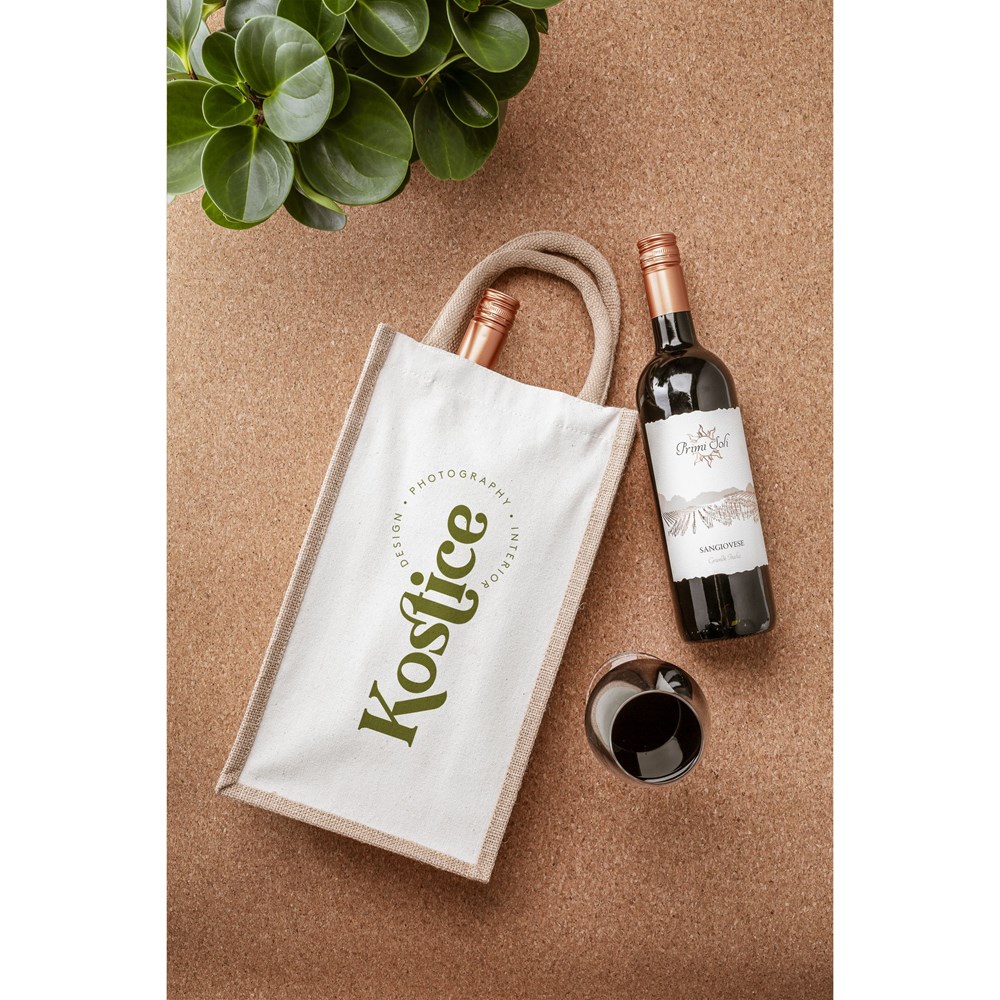 Jute Canvas Double Wine Bag wijntas