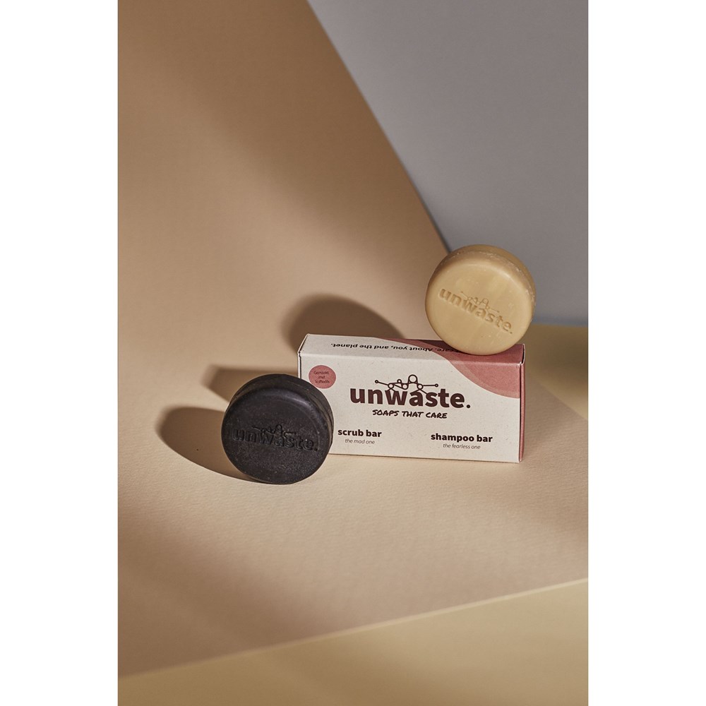 Unwaste Duopack Scrub & Shampoo bar