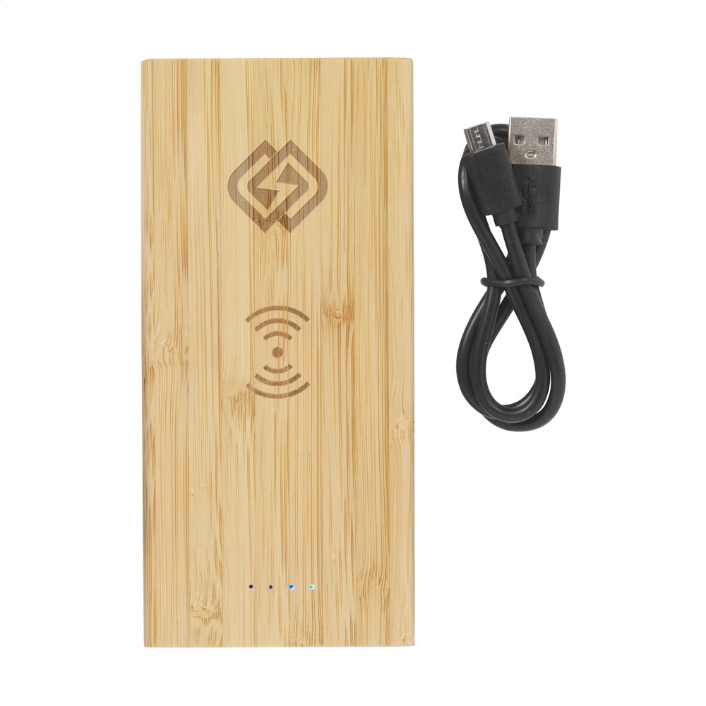 Bamboo 8000 Wireless Powerbank draadloze oplader