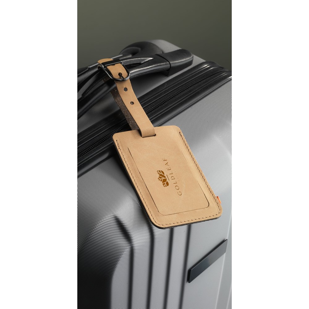 Recycled Leather Luggage Tag bagagelabel