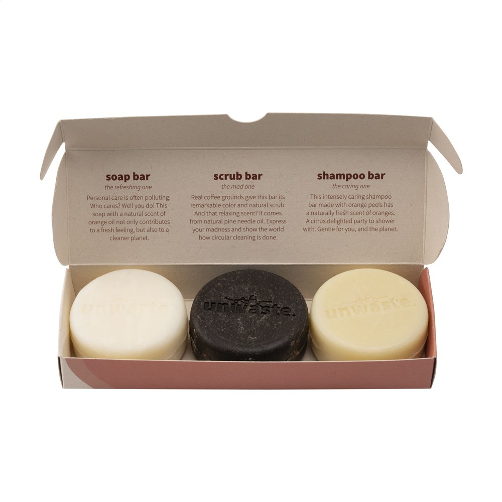 Unwaste Soap Set zeep, scrub en shampoo