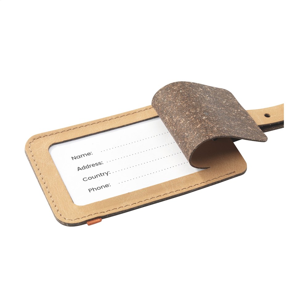 Recycled Leather Luggage Tag bagagelabel