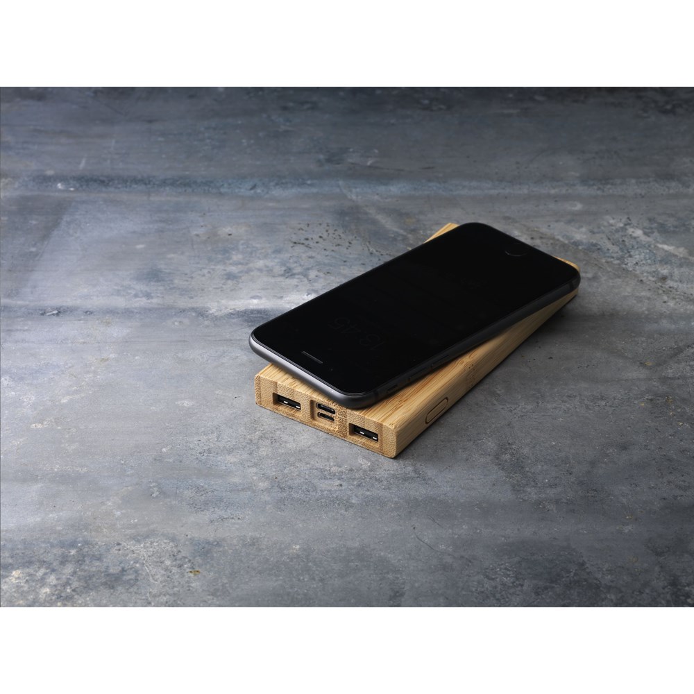 Bamboo 8000 Wireless Powerbank draadloze oplader